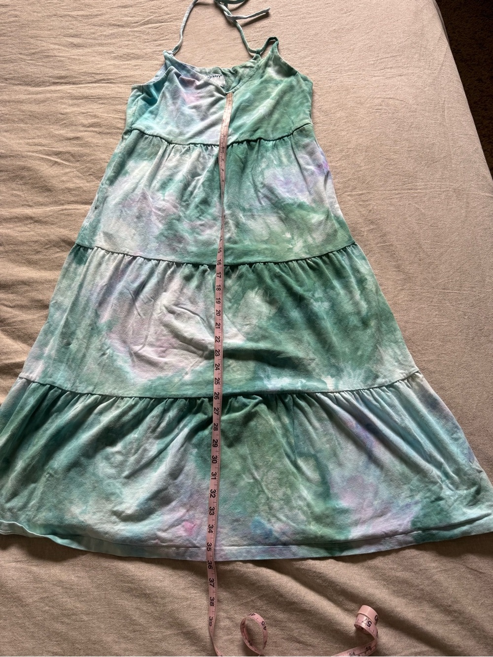 Old Navy Pastel Custom Ice Dyed Dress in Green/ Blue/ Purple Colors - Picture 3 of 4